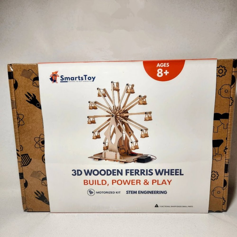 Wooden Ferris Wheel DIY 3D Puzzle Craft Kit STEM PROJECT Construction TOy set